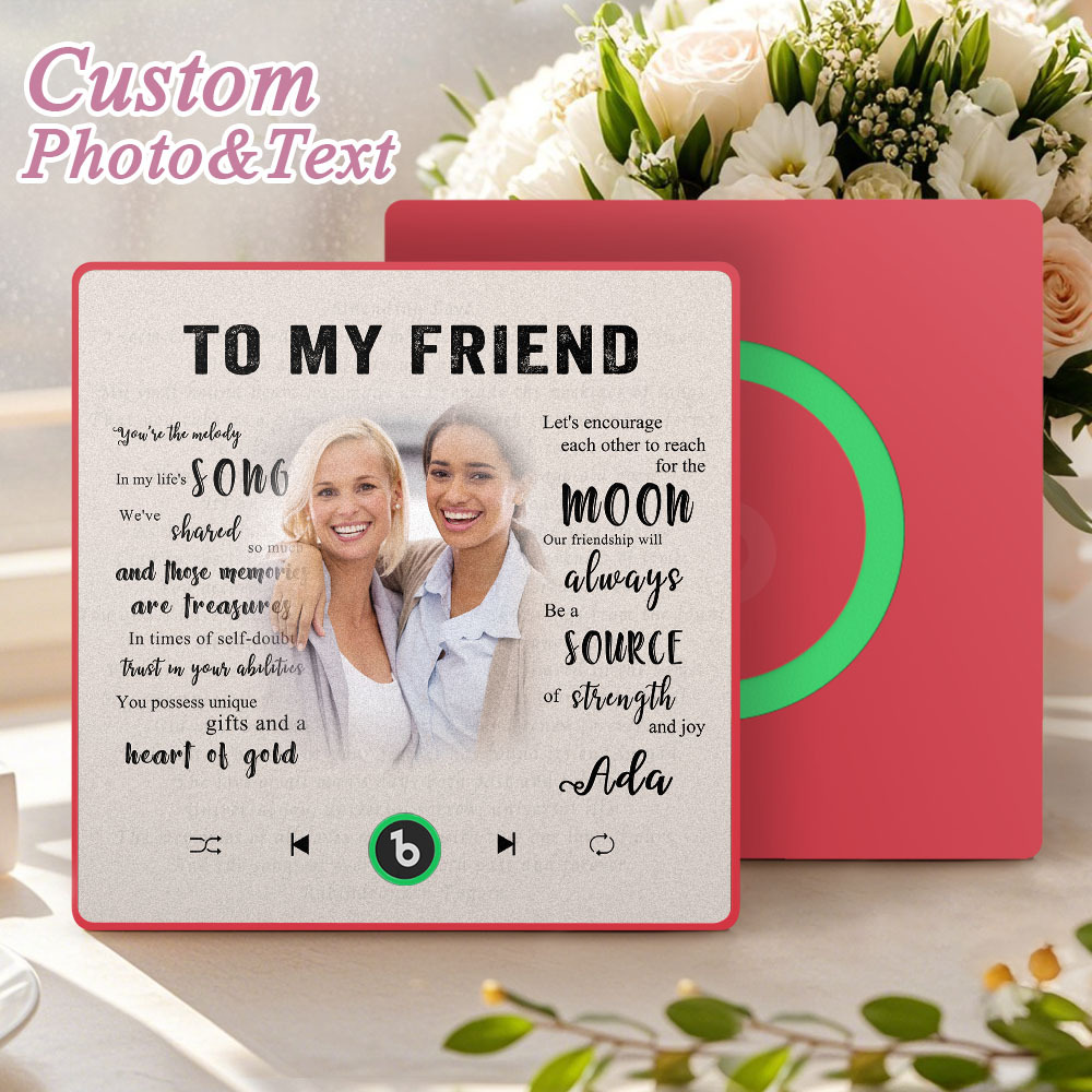 Custom Music Fridge Magnet New 4.0 Upgrade Personalized Photo and Name Music Wall Photo Sticker To My Father/Mother/Friend/Daughter/Son/Wife/Husband - soufeelau
