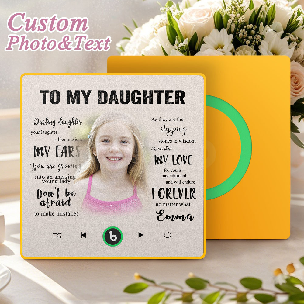 Custom Music Fridge Magnet New 4.0 Upgrade Personalized Photo and Name Music Wall Photo Sticker To My Father/Mother/Friend/Daughter/Son/Wife/Husband - soufeelau