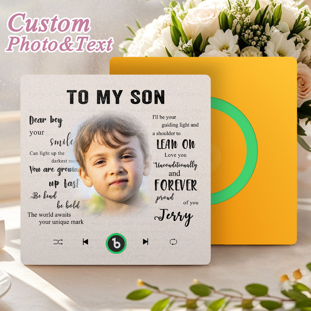 Custom Music Fridge Magnet New 4.0 Upgrade Personalized Photo and Name Music Wall Photo Sticker To My Father/Mother/Friend/Daughter/Son/Wife/Husband - soufeelau