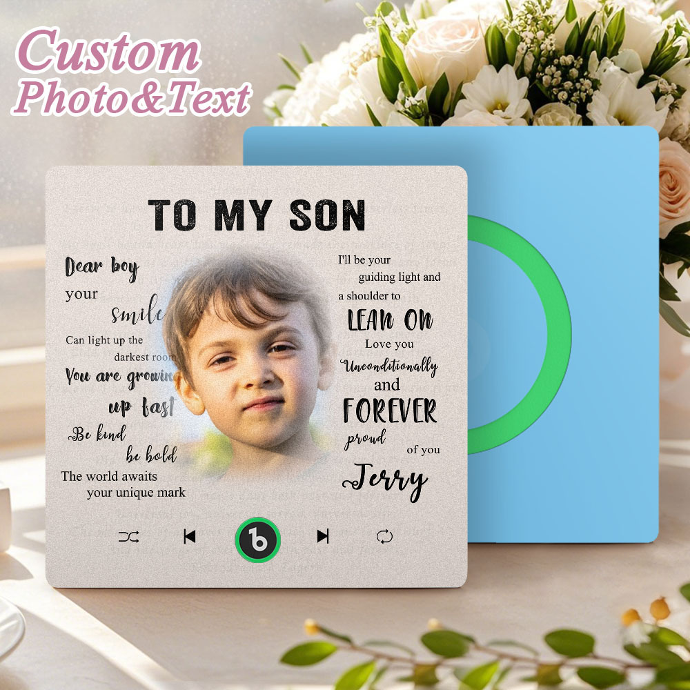 Custom Music Fridge Magnet New 4.0 Upgrade Personalized Photo and Name Music Wall Photo Sticker To My Father/Mother/Friend/Daughter/Son/Wife/Husband - soufeelau
