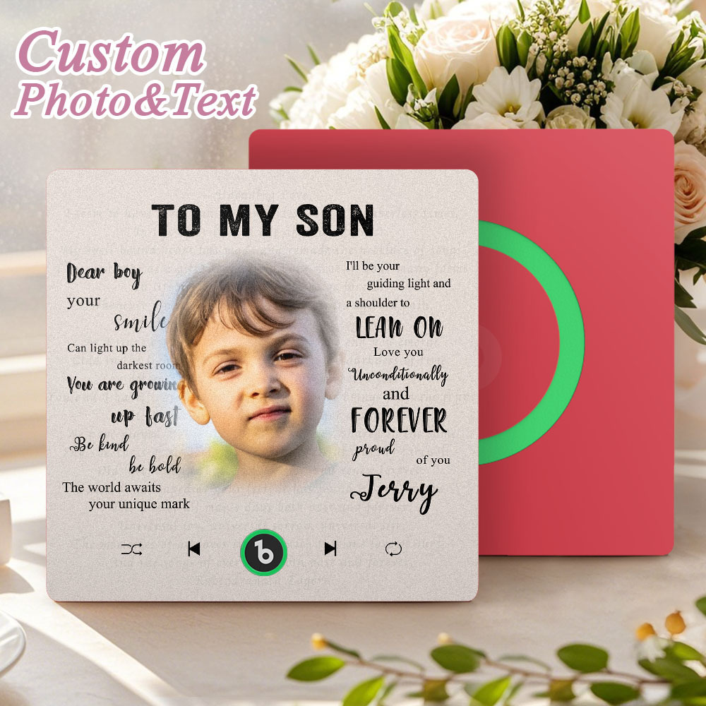Custom Music Fridge Magnet New 4.0 Upgrade Personalized Photo and Name Music Wall Photo Sticker To My Father/Mother/Friend/Daughter/Son/Wife/Husband - soufeelau