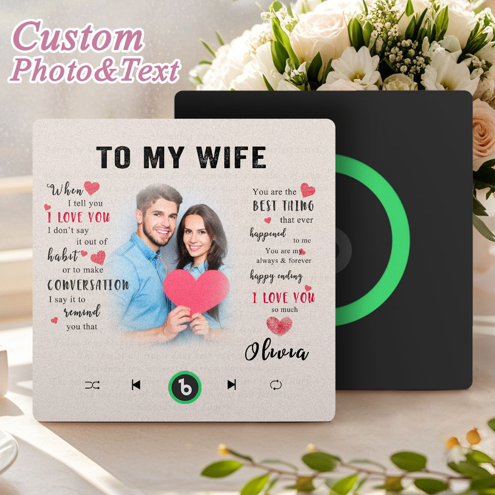 Custom Music Fridge Magnet New 4.0 Upgrade Personalized Photo and Name Music Wall Photo Sticker To My Father/Mother/Friend/Daughter/Son/Wife/Husband - soufeelau