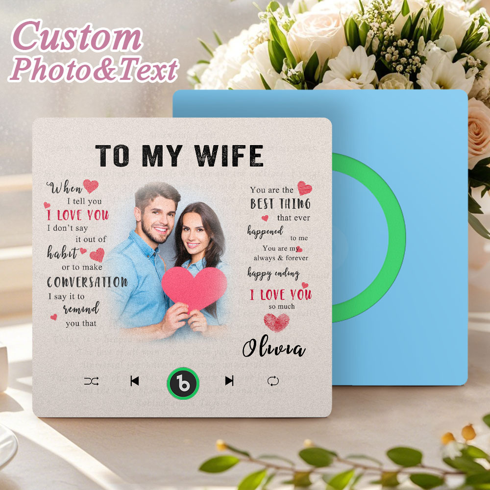 Custom Music Fridge Magnet New 4.0 Upgrade Personalized Photo and Name Music Wall Photo Sticker To My Father/Mother/Friend/Daughter/Son/Wife/Husband - soufeelau