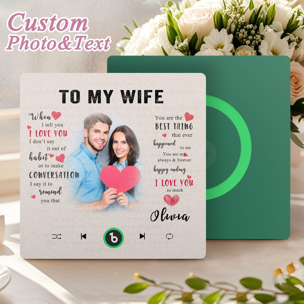 Custom Music Fridge Magnet New 4.0 Upgrade Personalized Photo and Name Music Wall Photo Sticker To My Father/Mother/Friend/Daughter/Son/Wife/Husband - soufeelau