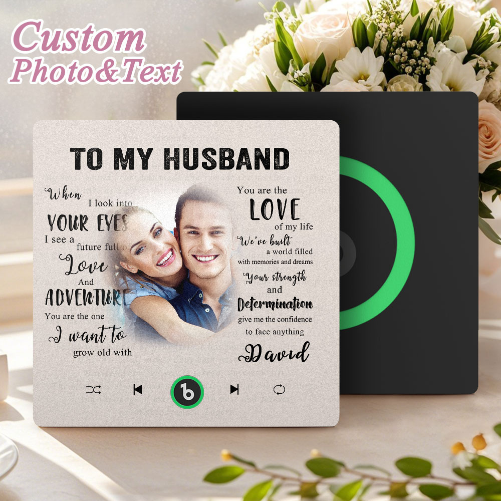 Custom Music Fridge Magnet New 4.0 Upgrade Personalized Photo and Name Music Wall Photo Sticker To My Father/Mother/Friend/Daughter/Son/Wife/Husband - soufeelau