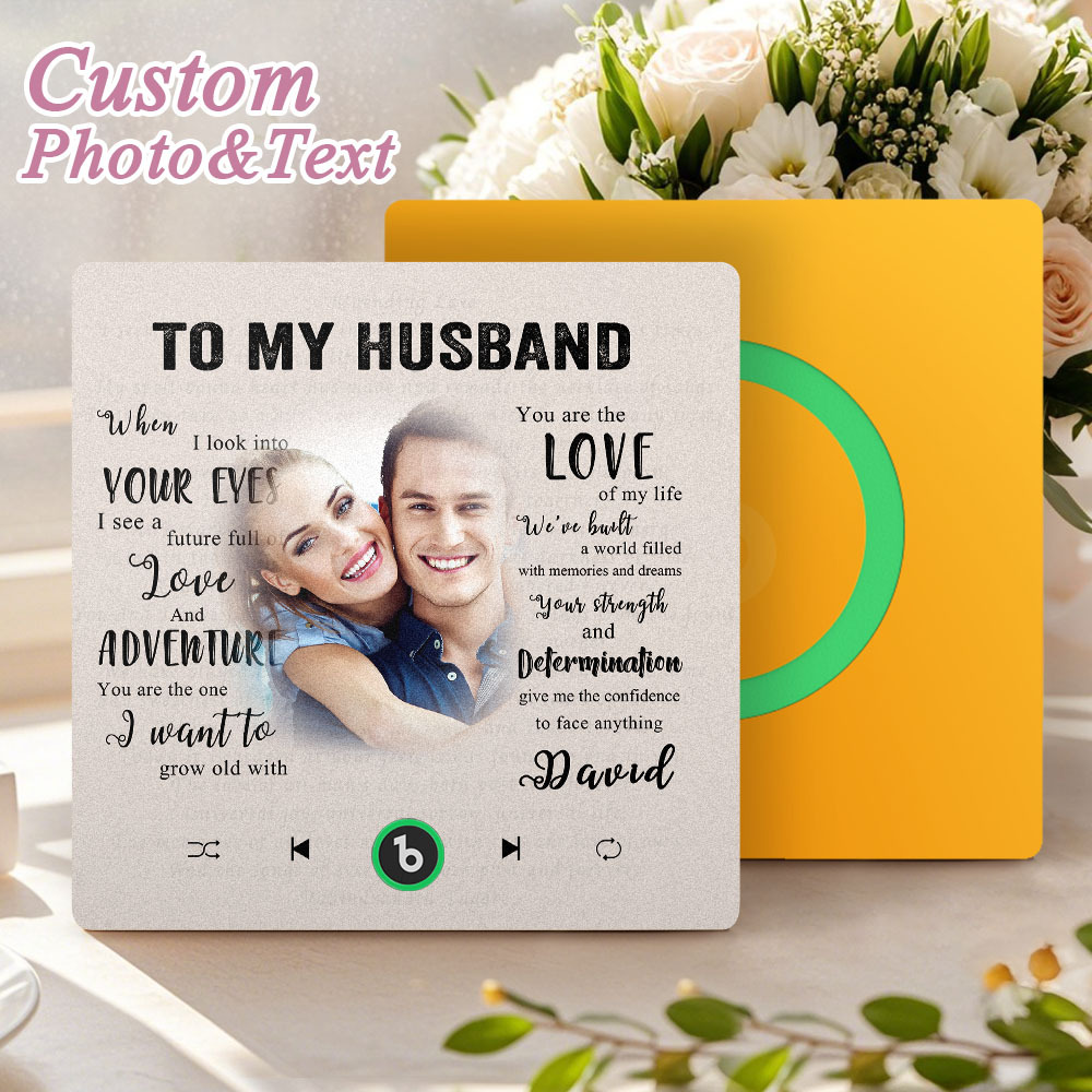 Custom Music Fridge Magnet New 4.0 Upgrade Personalized Photo and Name Music Wall Photo Sticker To My Father/Mother/Friend/Daughter/Son/Wife/Husband - soufeelau