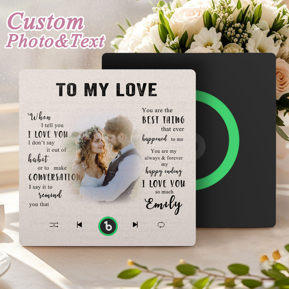 Custom Music Fridge Magnet New 4.0 Upgrade Personalized Photo and Name Music Wall Photo Sticker To My Father/Mother/Friend/Daughter/Son/Wife/Husband - soufeelau