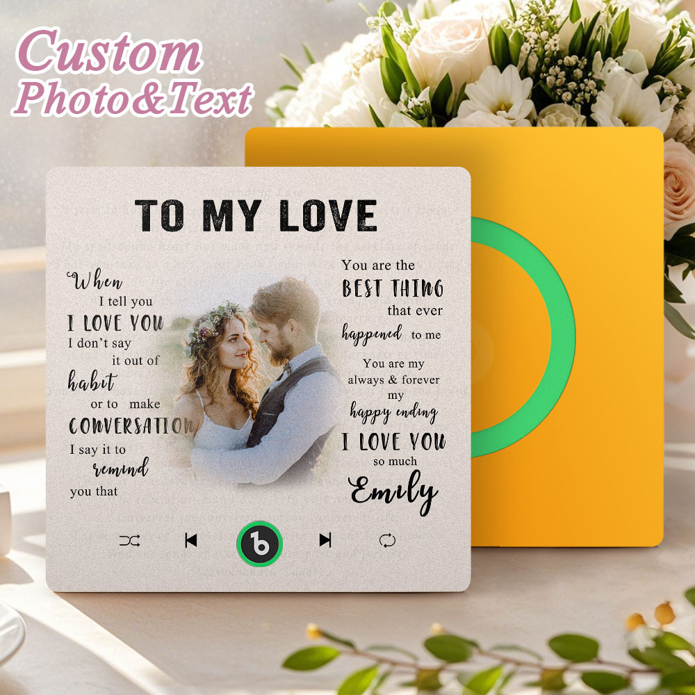 Custom Music Fridge Magnet New 4.0 Upgrade Personalized Photo and Name Music Wall Photo Sticker To My Father/Mother/Friend/Daughter/Son/Wife/Husband - soufeelau