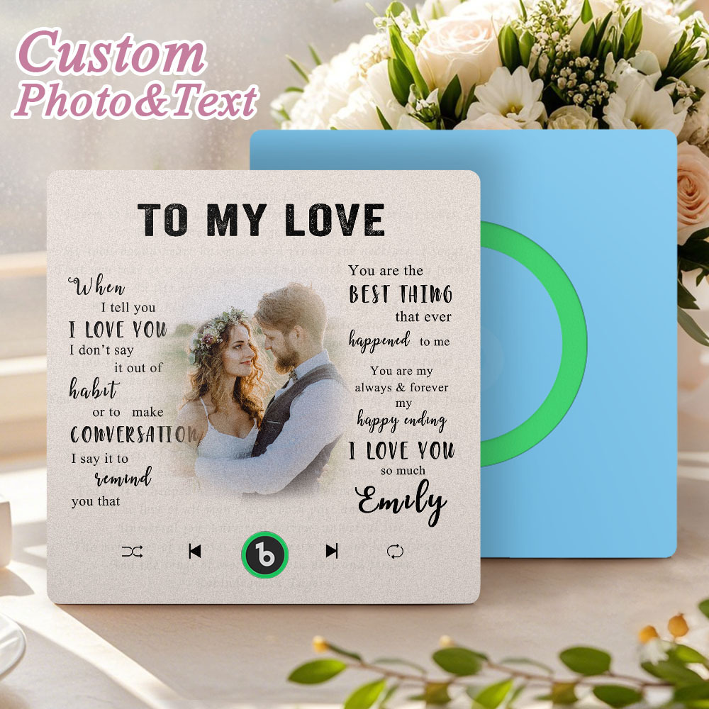 Custom Music Fridge Magnet New 4.0 Upgrade Personalized Photo and Name Music Wall Photo Sticker To My Father/Mother/Friend/Daughter/Son/Wife/Husband - soufeelau