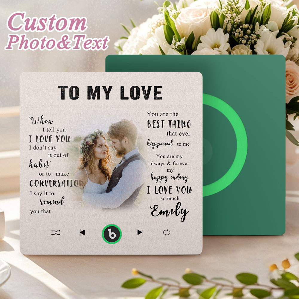 Custom Music Fridge Magnet New 4.0 Upgrade Personalized Photo and Name Music Wall Photo Sticker To My Father/Mother/Friend/Daughter/Son/Wife/Husband - soufeelau