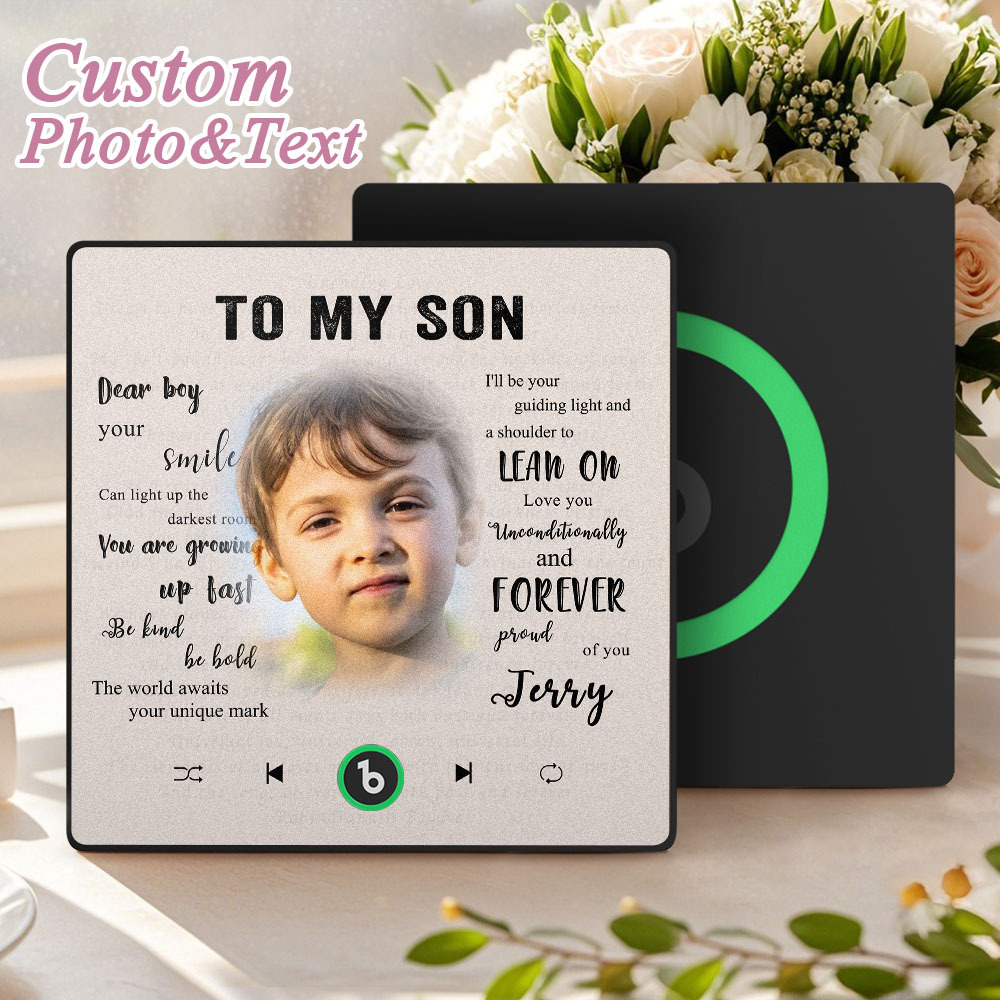 Custom Music Fridge Magnet New 4.0 Upgrade Personalized Photo and Name Music Wall Photo Sticker To My Father/Mother/Friend/Daughter/Son/Wife/Husband - soufeelau