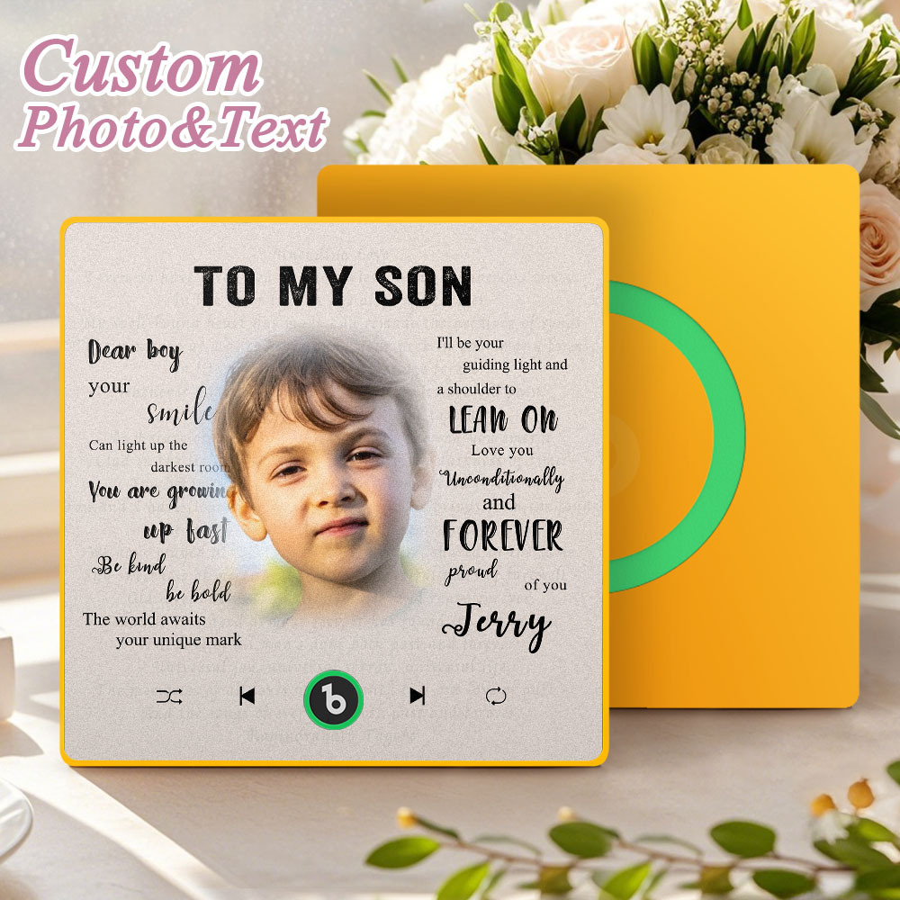 Custom Music Fridge Magnet New 4.0 Upgrade Personalized Photo and Name Music Wall Photo Sticker To My Father/Mother/Friend/Daughter/Son/Wife/Husband - soufeelau