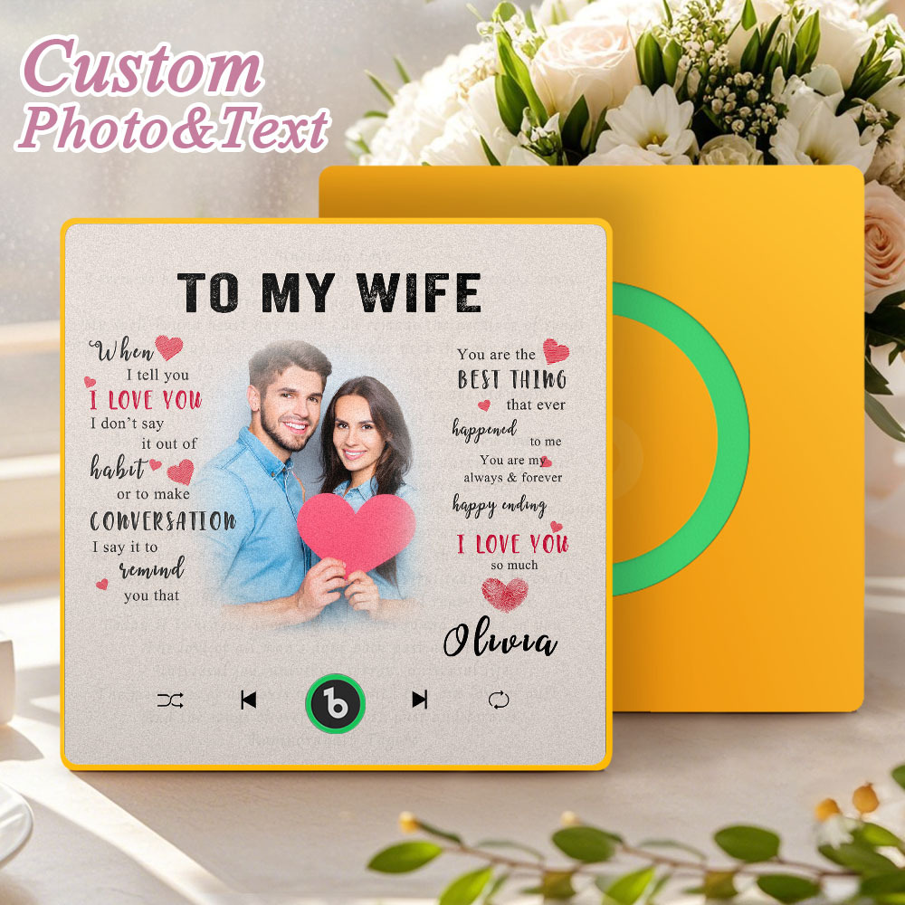 Custom Music Fridge Magnet New 4.0 Upgrade Personalized Photo and Name Music Wall Photo Sticker To My Father/Mother/Friend/Daughter/Son/Wife/Husband - soufeelau