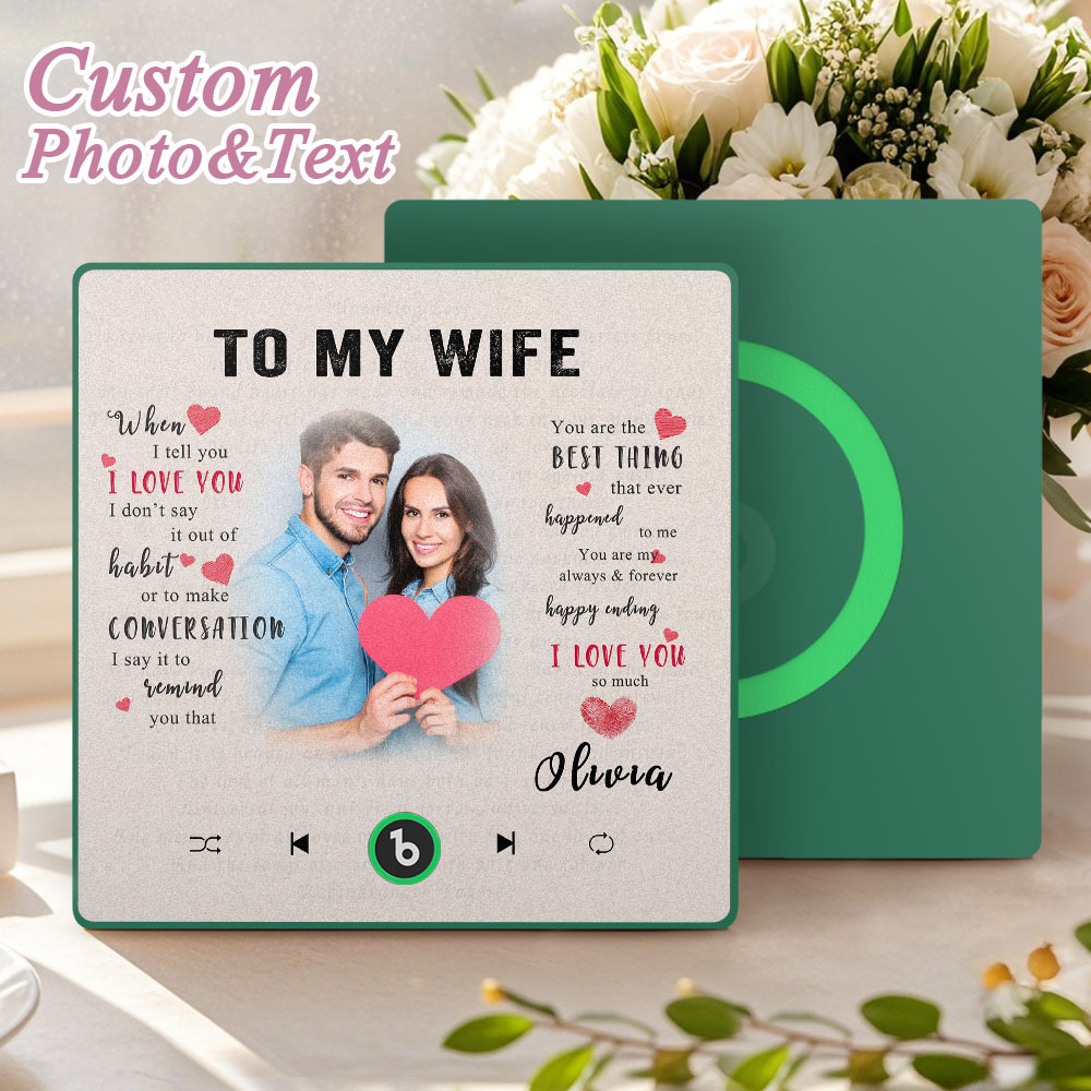 Custom Music Fridge Magnet New 4.0 Upgrade Personalized Photo and Name Music Wall Photo Sticker To My Father/Mother/Friend/Daughter/Son/Wife/Husband - soufeelau
