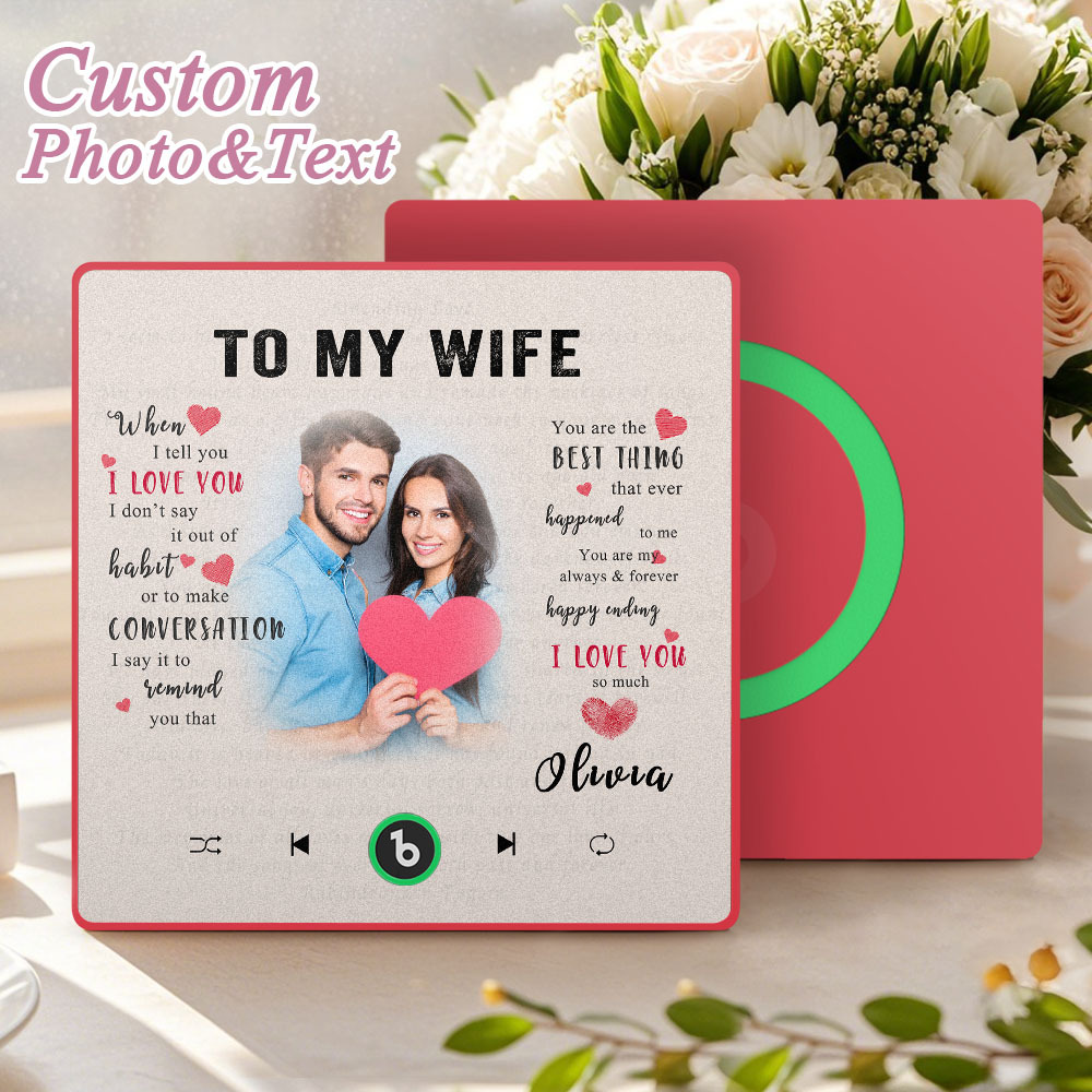 Custom Music Fridge Magnet New 4.0 Upgrade Personalized Photo and Name Music Wall Photo Sticker To My Father/Mother/Friend/Daughter/Son/Wife/Husband - soufeelau
