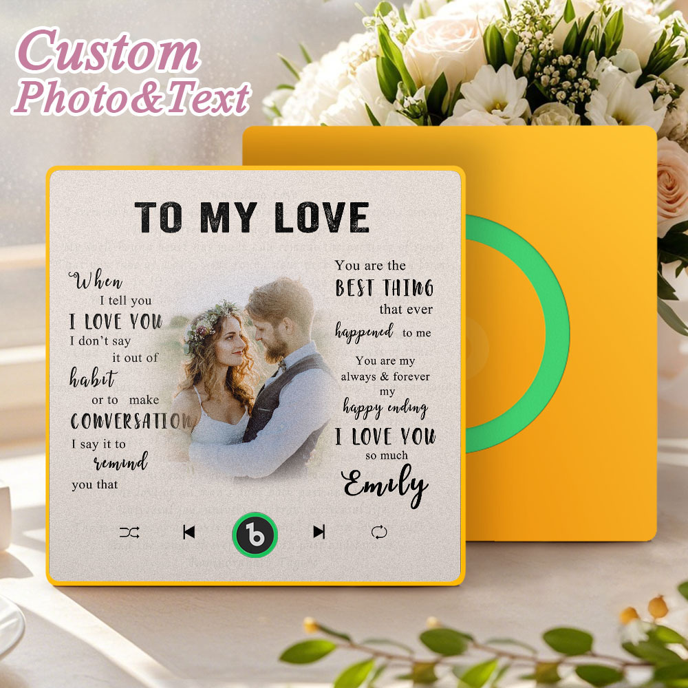 Custom Music Fridge Magnet New 4.0 Upgrade Personalized Photo and Name Music Wall Photo Sticker To My Father/Mother/Friend/Daughter/Son/Wife/Husband - soufeelau