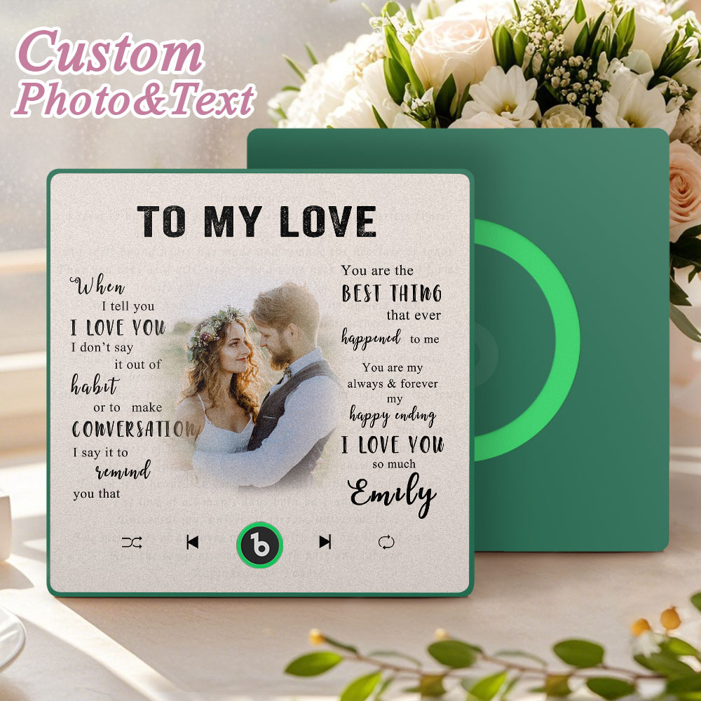 Custom Music Fridge Magnet New 4.0 Upgrade Personalized Photo and Name Music Wall Photo Sticker To My Father/Mother/Friend/Daughter/Son/Wife/Husband - soufeelau