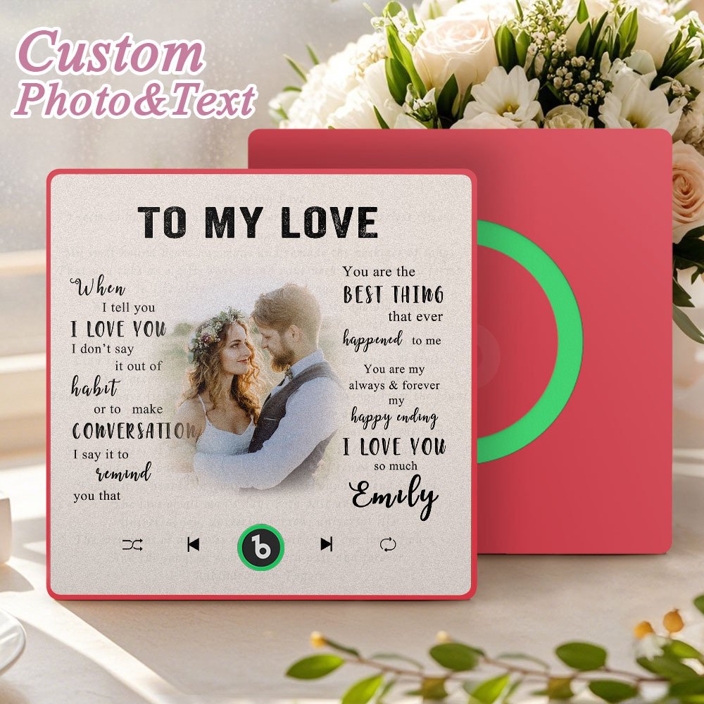 Custom Music Fridge Magnet New 4.0 Upgrade Personalized Photo and Name Music Wall Photo Sticker To My Father/Mother/Friend/Daughter/Son/Wife/Husband - soufeelau