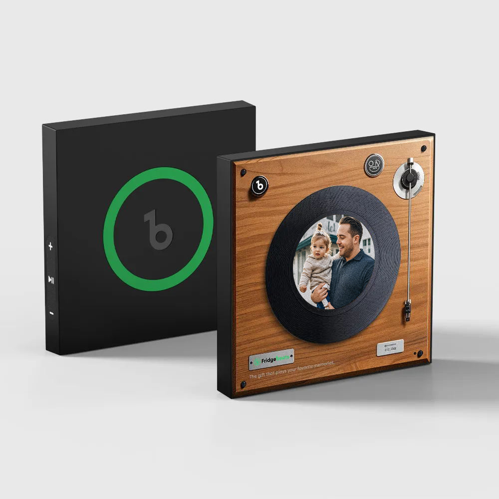 New 5.0 Upgrade Custom Music And Photo Fridge Magnet Personalized Vintage Record Fridge Magnet Father's Day Gifts - soufeelau