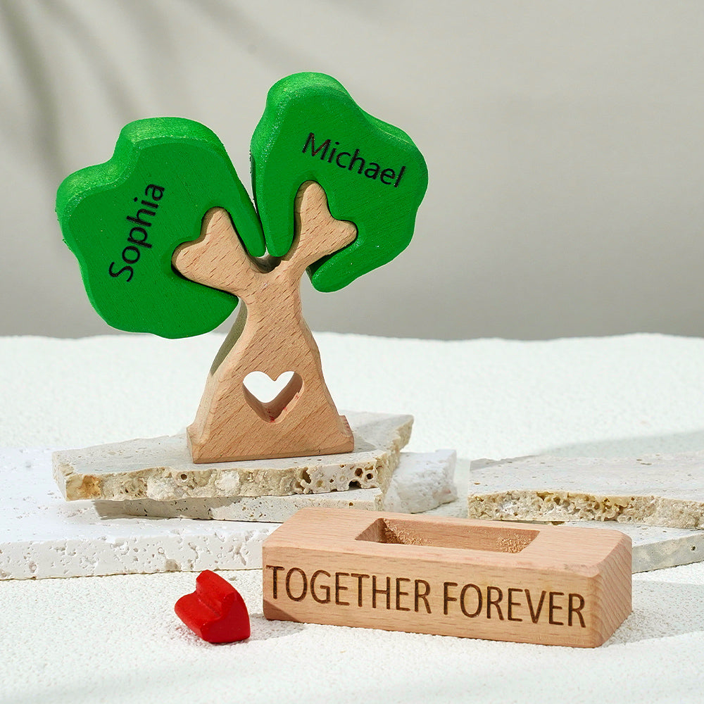 Wooden Family Tree Puzzle Custom Names Home Decor House Warming Gifts - soufeelau