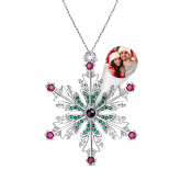 Personalized Photo Projection Ornaments Snowflake Christmas Gifts