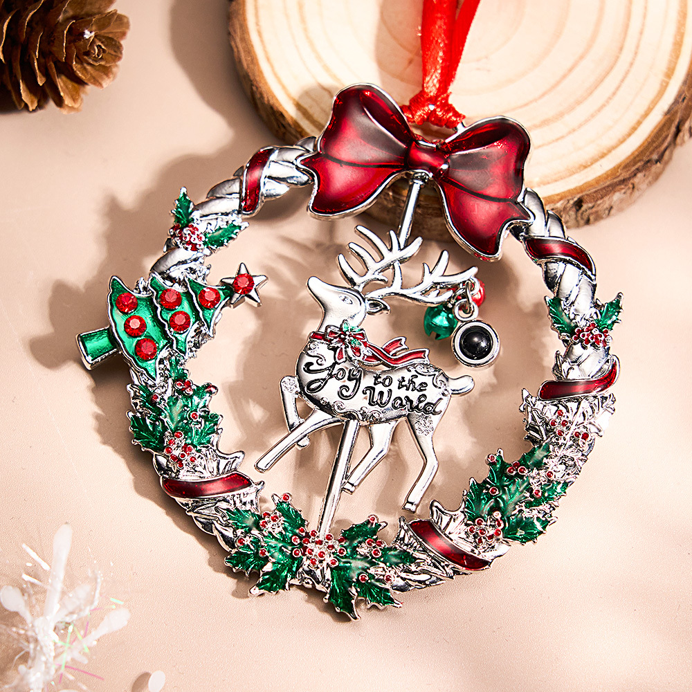 Personalized Photo Projection Ornaments Rotating Elk Shape 2024 Christmas Gifts - soufeelau