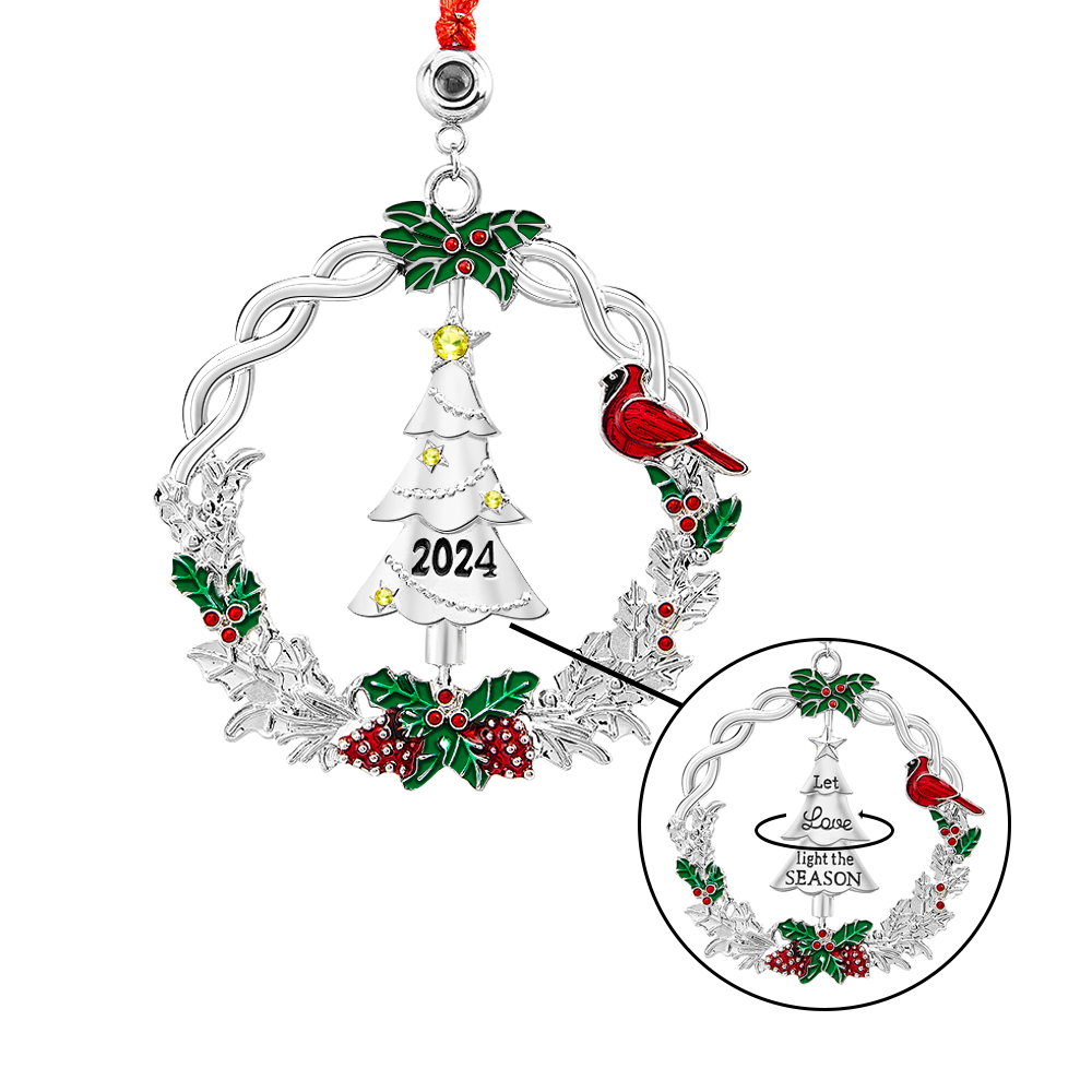 Personalized Photo Projection Ornaments Rotating Christmas Tree 2024 Christmas Gifts - soufeelau