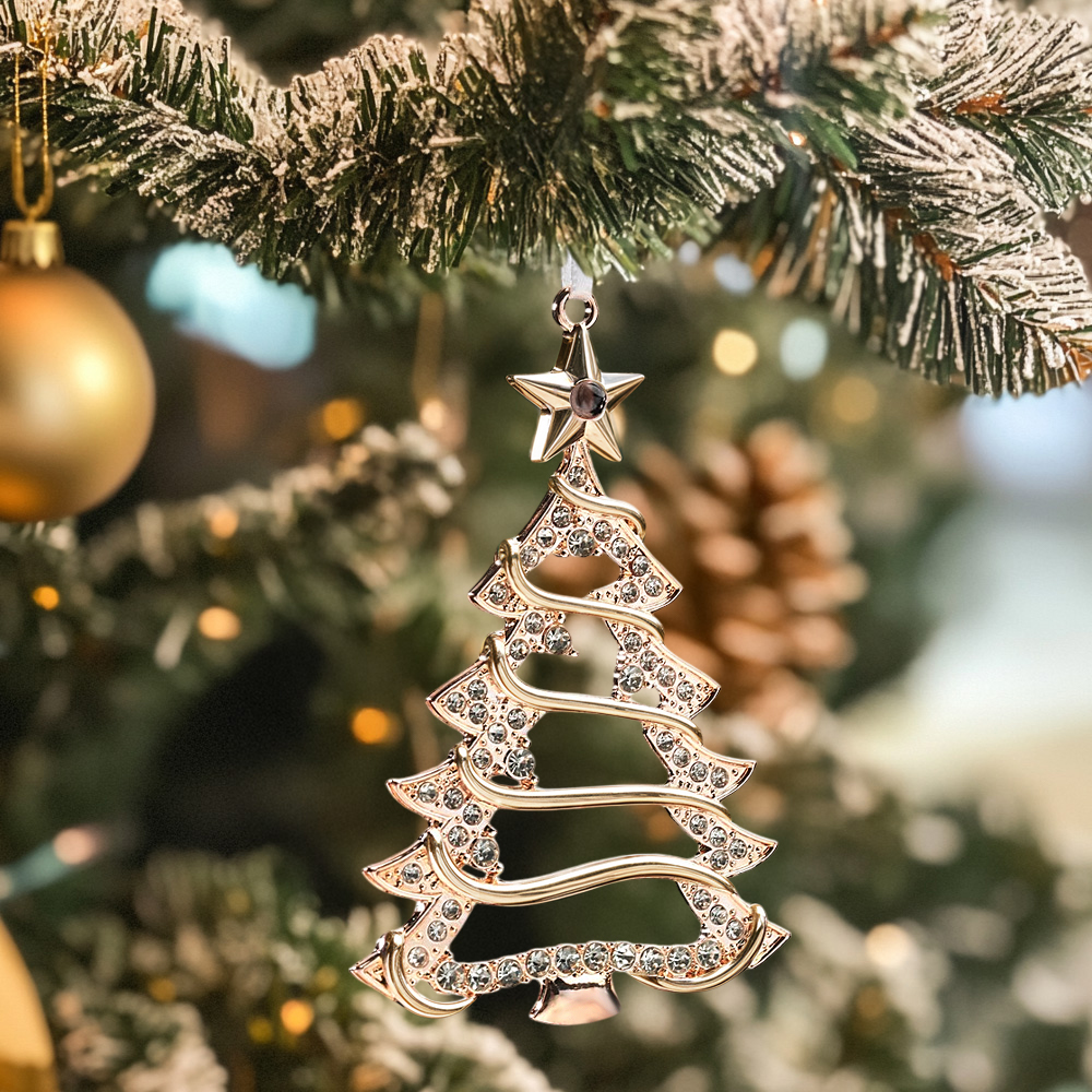 Personalized Projection Ornaments Christmas Shape with Stone Photo Ornaments Christmas Gifts For Family - soufeelau