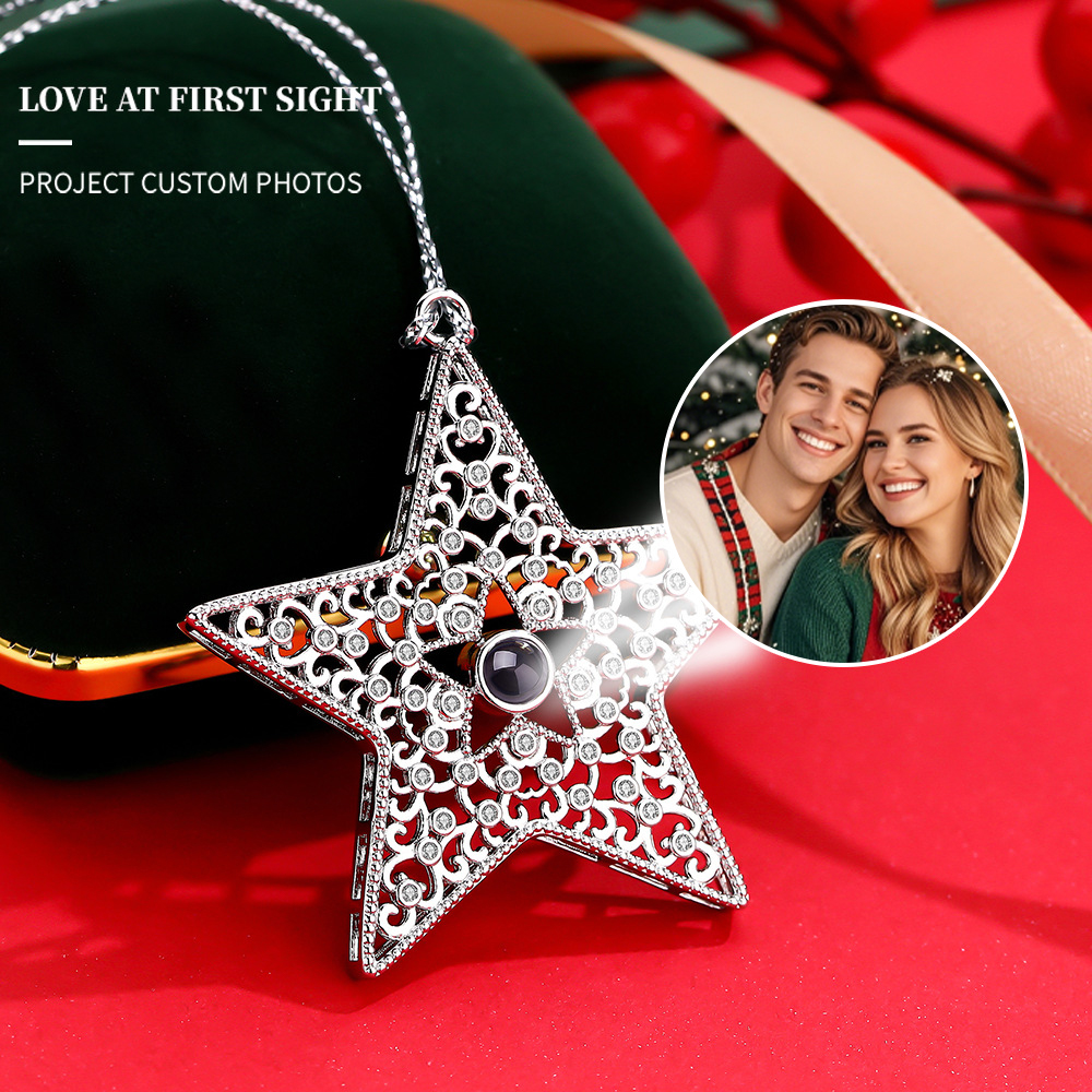 Personalized Photo Projection Ornaments Christmas Star Christmas Gifts - soufeelau
