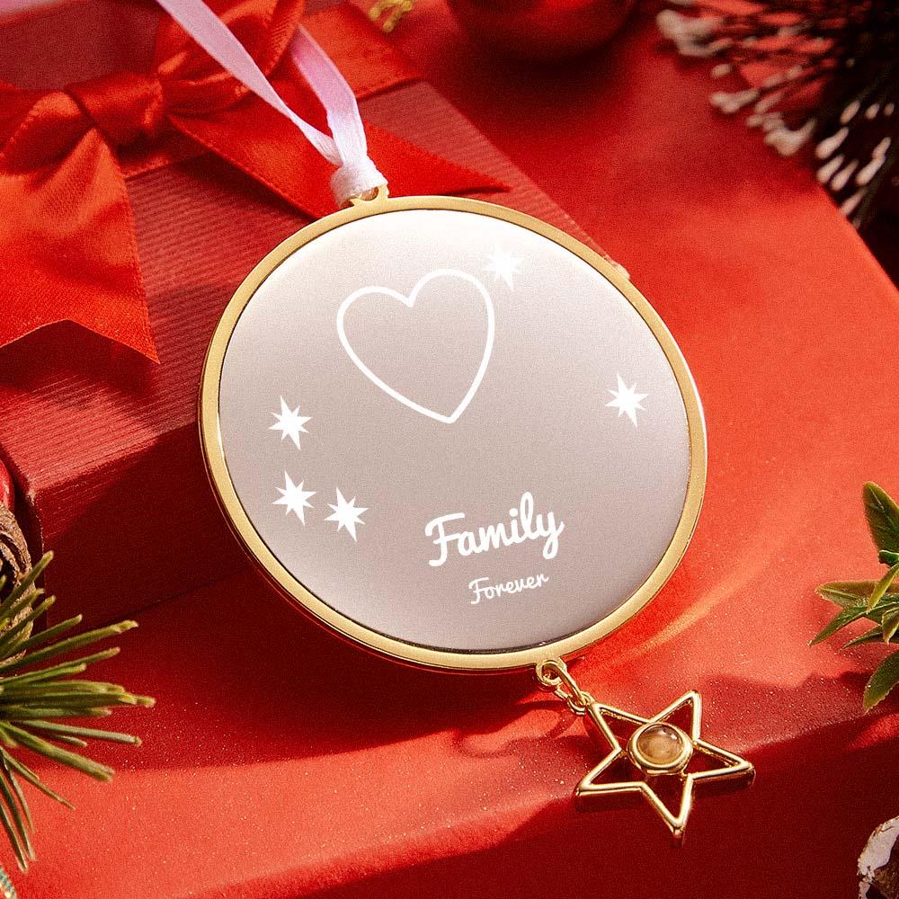 Personalized Photo Projection Ornaments Round Plate Ornaments Christmas Tree Ornaments Christmas Gifts - soufeelau