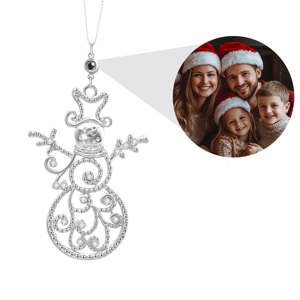Personalized Photo Projection Ornaments Snowman Ornament Christmas Tree Ornaments Christmas Gifts - soufeelau