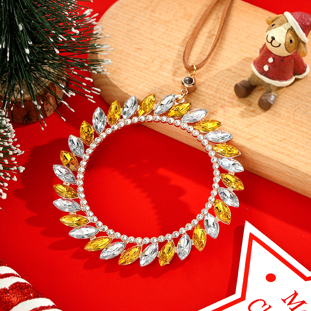 Personalized Photo Wreath Projection Ornaments Christmas Tree Decoration Ornaments for Christmas Gifts - soufeelau