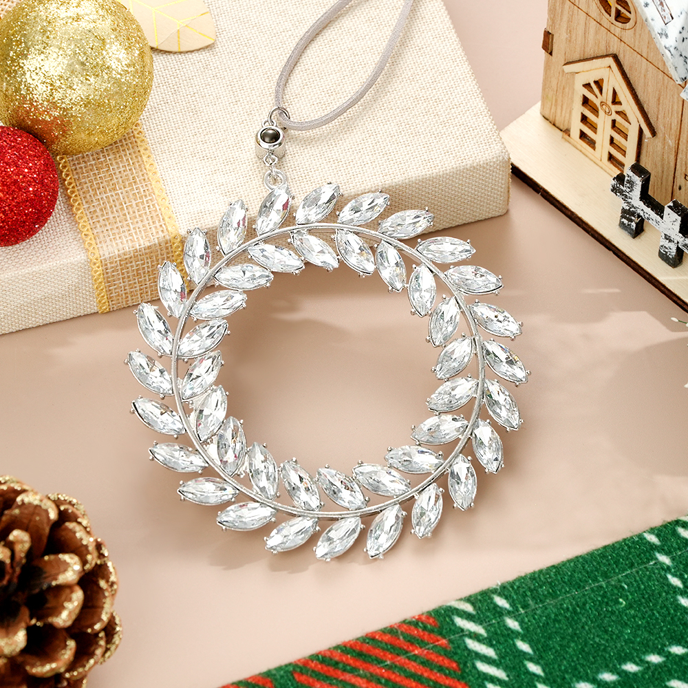 Personalized Photo Wreath Projection Ornaments Christmas Tree Decoration Ornaments for Christmas Gifts - soufeelau