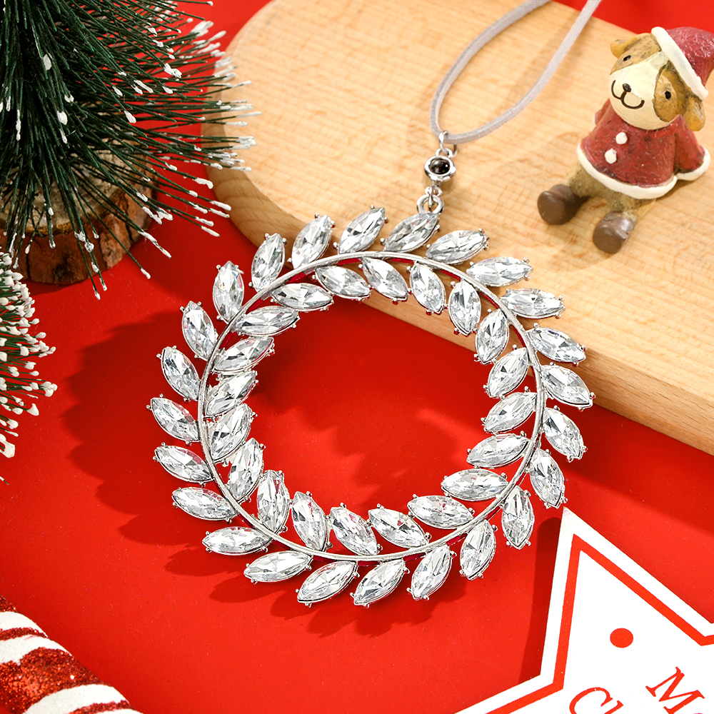 Personalized Photo Wreath Projection Ornaments Christmas Tree Decoration Ornaments for Christmas Gifts - soufeelau