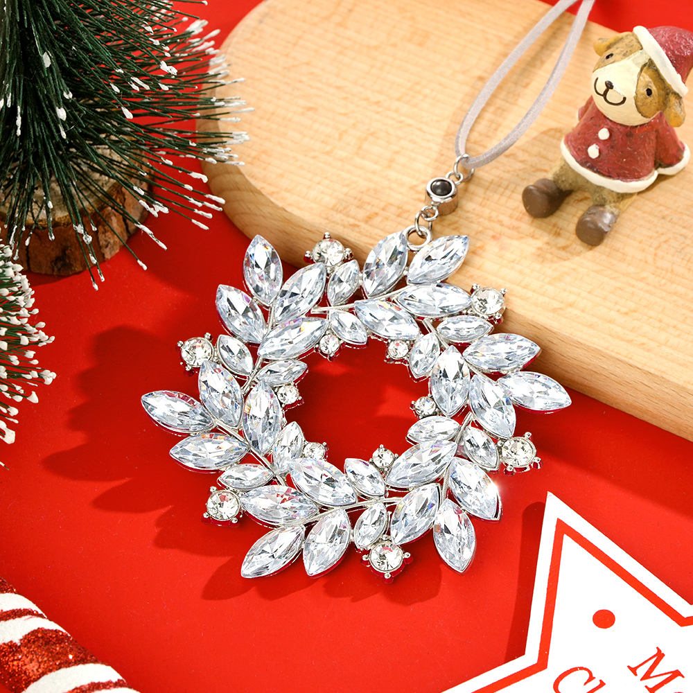 Personalized Photo Wreath Projection Ornaments Christmas Tree Decoration Ornaments for Christmas Gifts - soufeelau