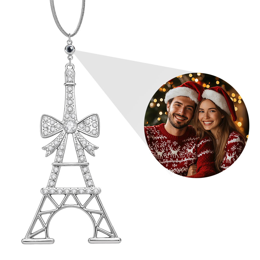 Personalized Photo Projection Ornaments Tower Ornaments Christmas Tree Decoration Ornaments for Christmas Gifts - soufeelau