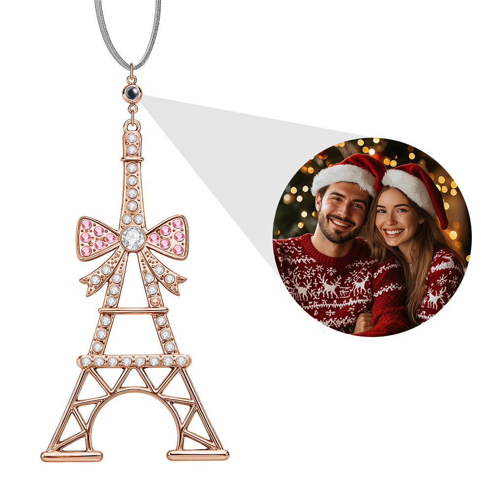 Personalized Photo Projection Ornaments Tower Ornaments Christmas Tree Decoration Ornaments for Christmas Gifts - soufeelau