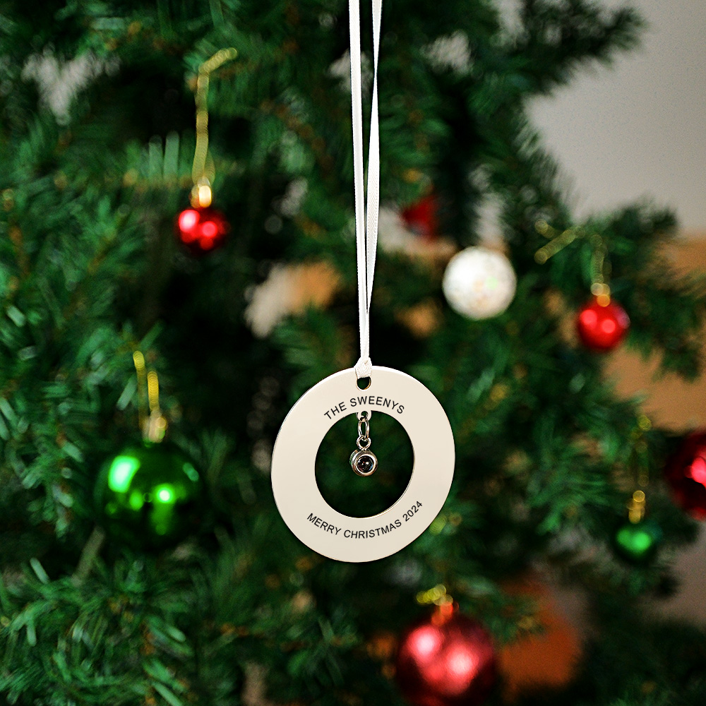 Personalized Photo Projection Ornaments Ring Ornament Christmas Tree Ornaments Christmas Gifts - soufeelau