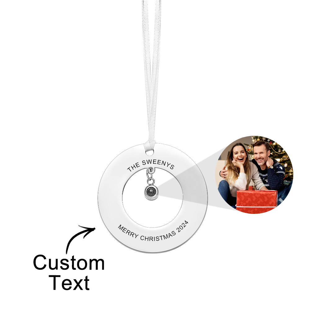 Personalized Photo Projection Ornaments Ring Ornament Christmas Tree Ornaments Christmas Gifts - soufeelau