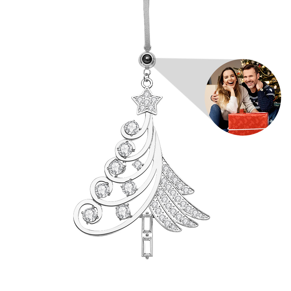 Personalized Photo Projection Ornaments Colorful Christmas Tree Diamond Ornament Christmas Gifts - soufeelau