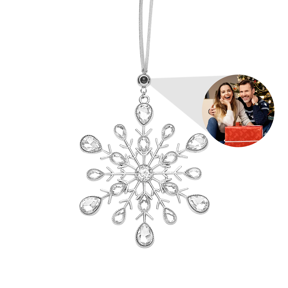 Personalized Photo Projection Ornaments Snowflake Ornament Christmas Tree Ornaments Christmas Gifts - soufeelau