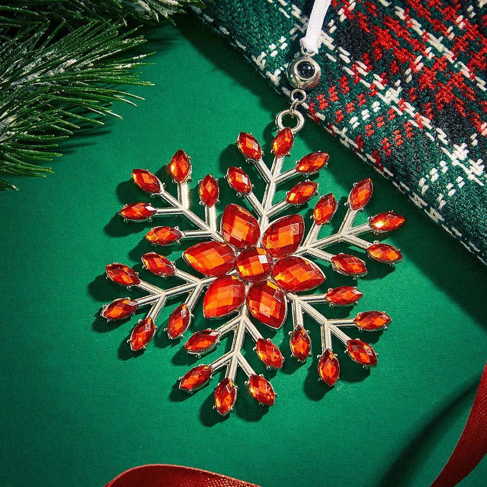 Personalized Photo Projection Ornaments Snowflake Shape Ornaments Multi-color Christmas Gifts For Family - soufeelau