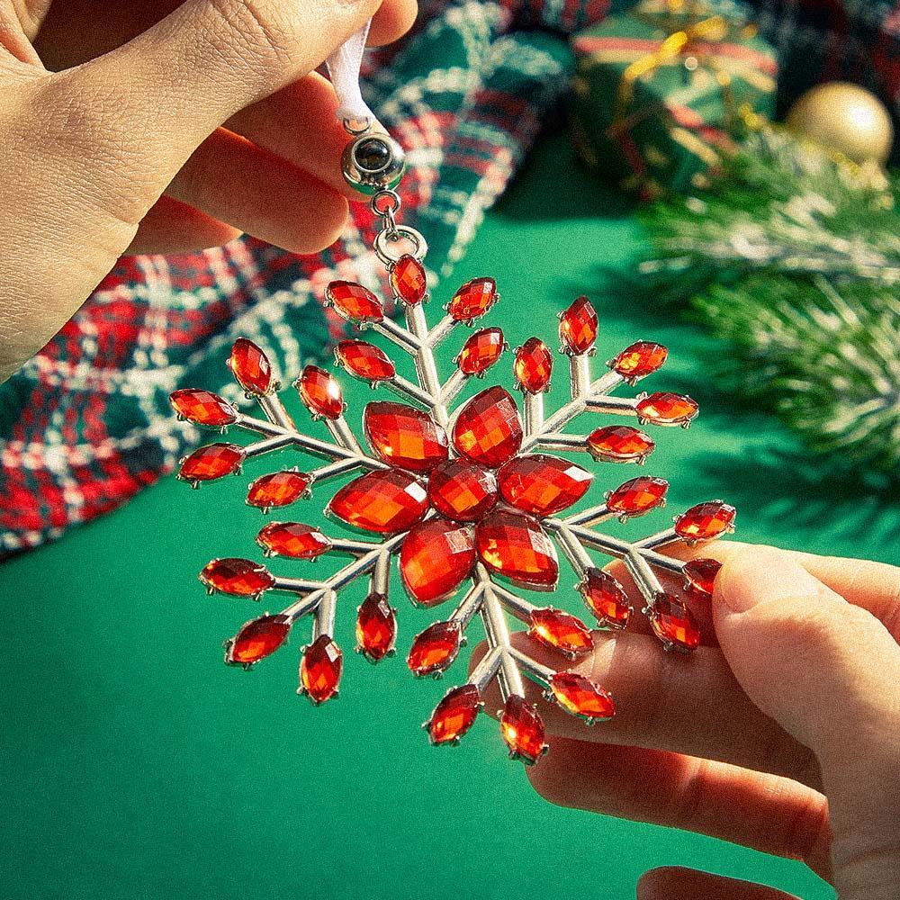 Personalized Photo Projection Ornaments Snowflake Shape Ornaments Multi-color Christmas Gifts For Family - soufeelau