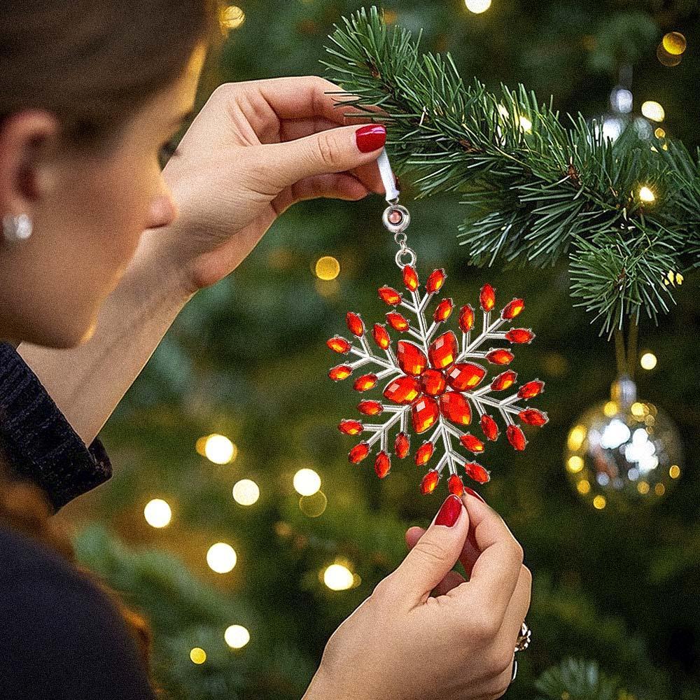 Personalized Photo Projection Ornaments Snowflake Shape Ornaments Multi-color Christmas Gifts For Family - soufeelau