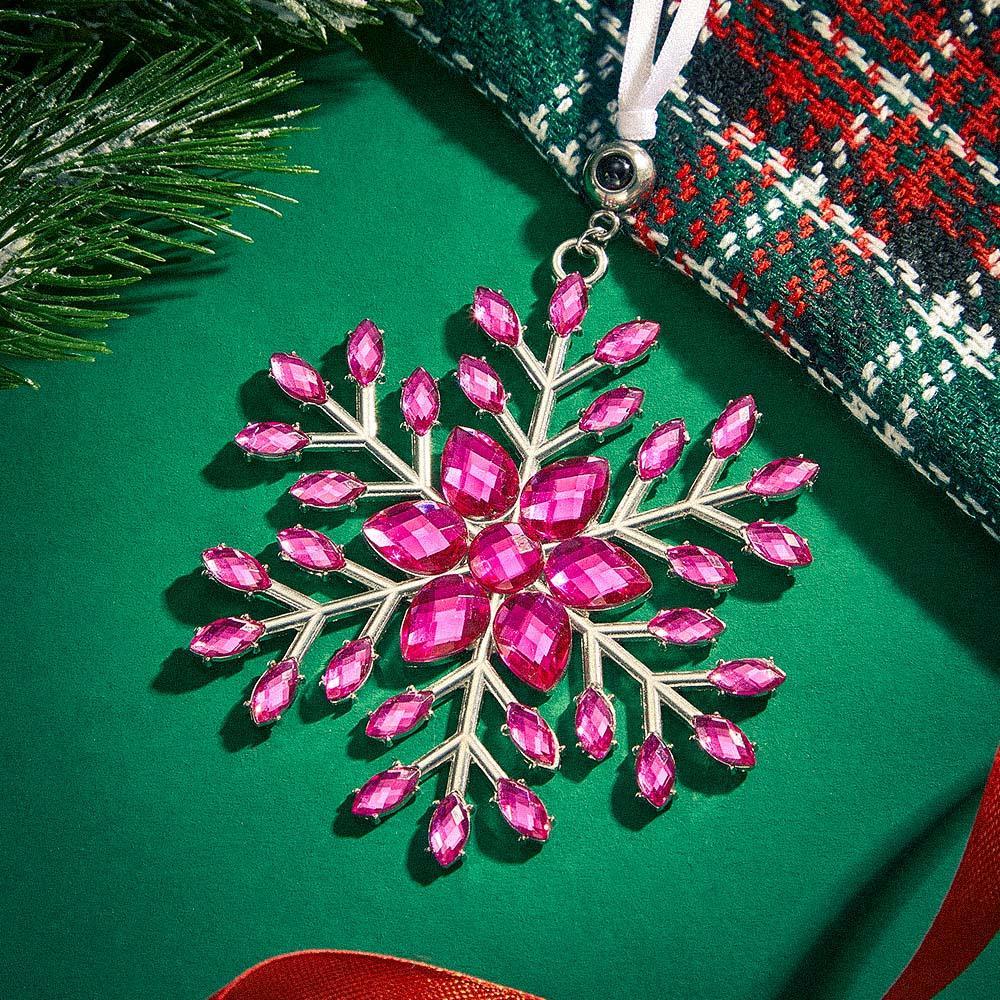 Personalized Photo Projection Ornaments Snowflake Shape Ornaments Multi-color Christmas Gifts For Family - soufeelau