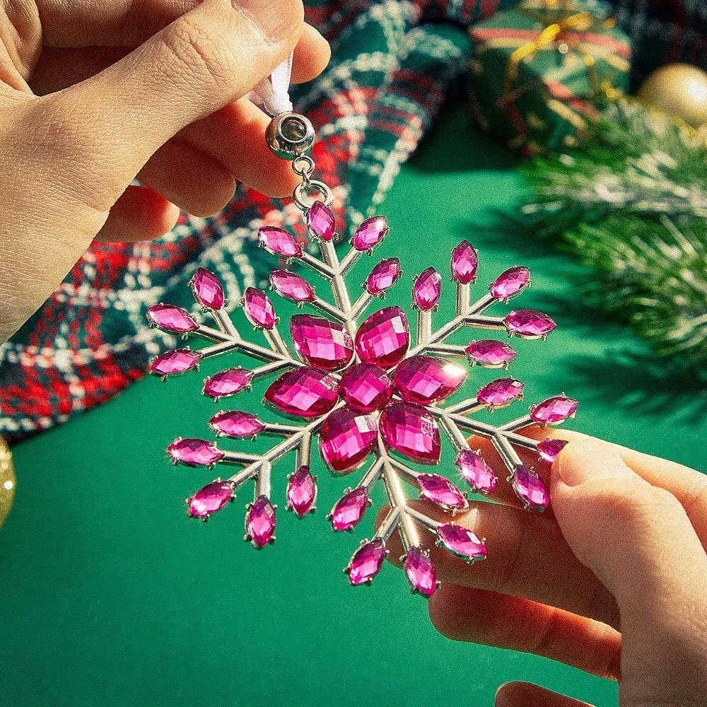 Personalized Photo Projection Ornaments Snowflake Shape Ornaments Multi-color Christmas Gifts For Family - soufeelau