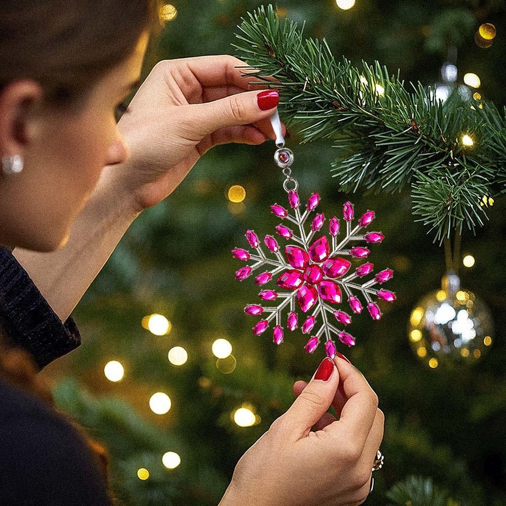 Personalized Photo Projection Ornaments Snowflake Shape Ornaments Multi-color Christmas Gifts For Family - soufeelau