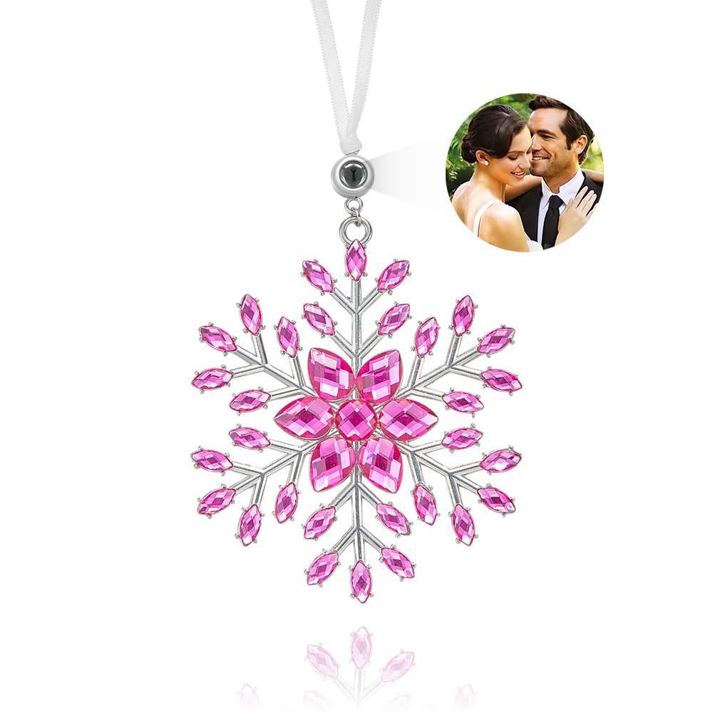 Personalized Photo Projection Ornaments Snowflake Shape Ornaments Multi-color Christmas Gifts For Family - soufeelau