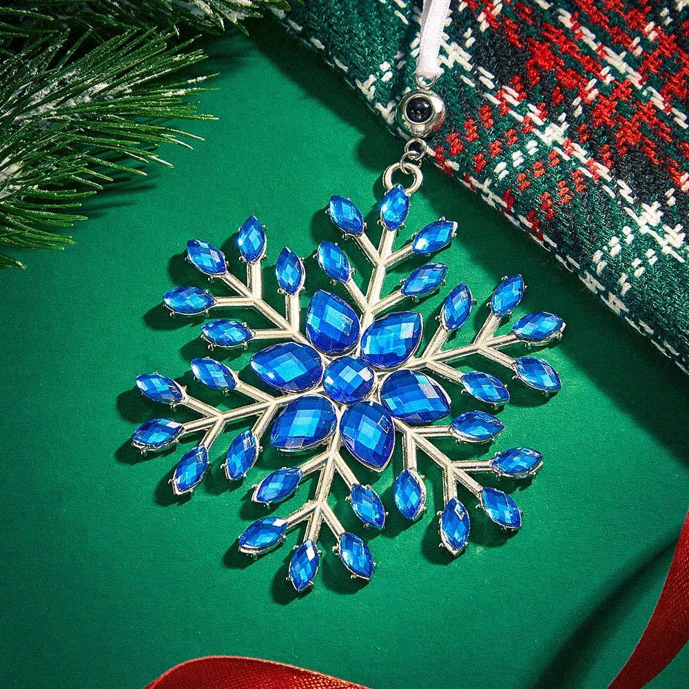 Personalized Photo Projection Ornaments Snowflake Shape Ornaments Multi-color Christmas Gifts For Family - soufeelau