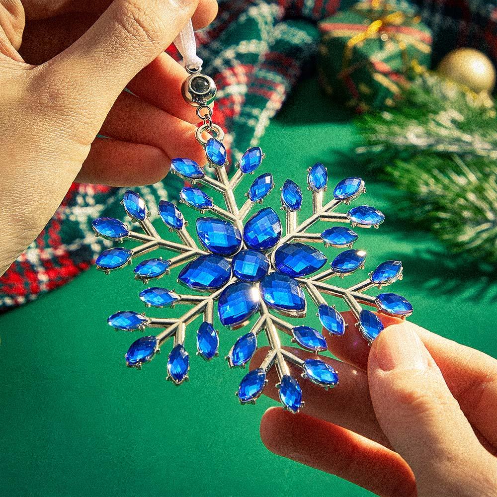 Personalized Photo Projection Ornaments Snowflake Shape Ornaments Multi-color Christmas Gifts For Family - soufeelau